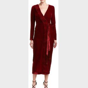 NWOT Rachel Zoe Red Aly Velvet Midi Dress